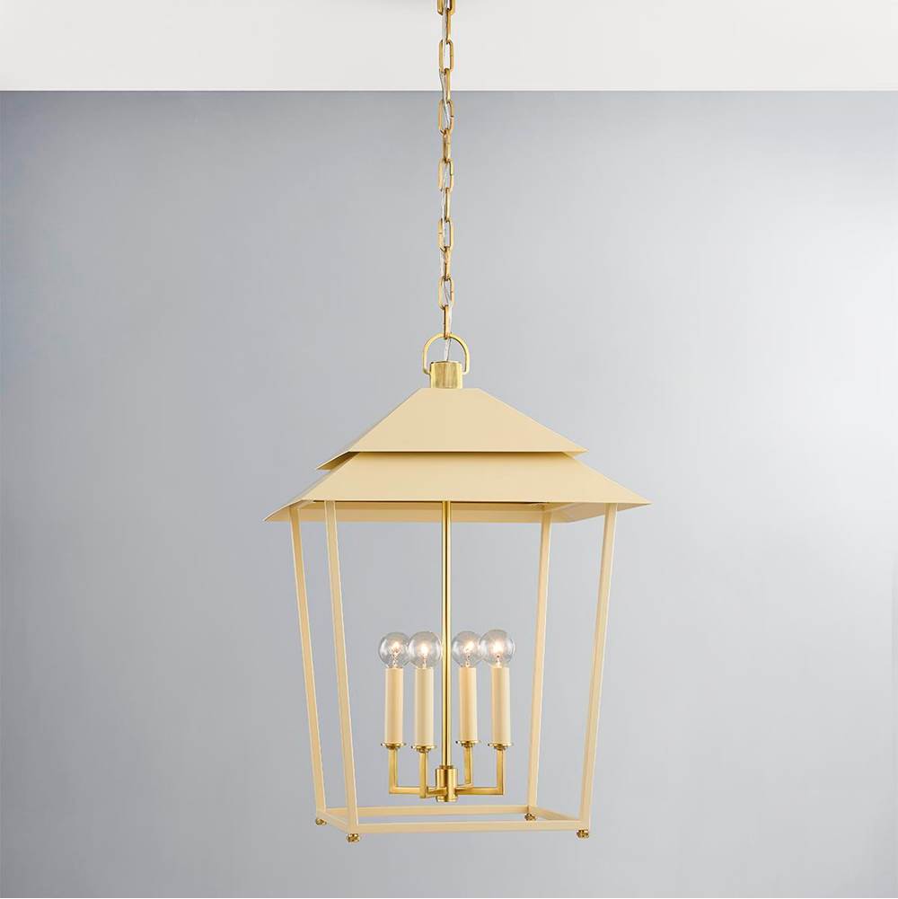 Hudson Valley Lighting 5127-AGB/SSD Aged Brass Natick Lantern Image 4