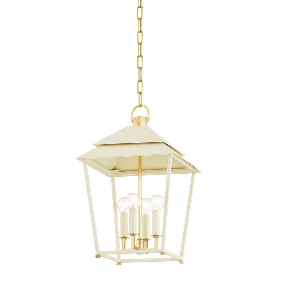 Hudson Valley Lighting 5119-AGB/SSD Aged Brass Natick Lantern Image 1