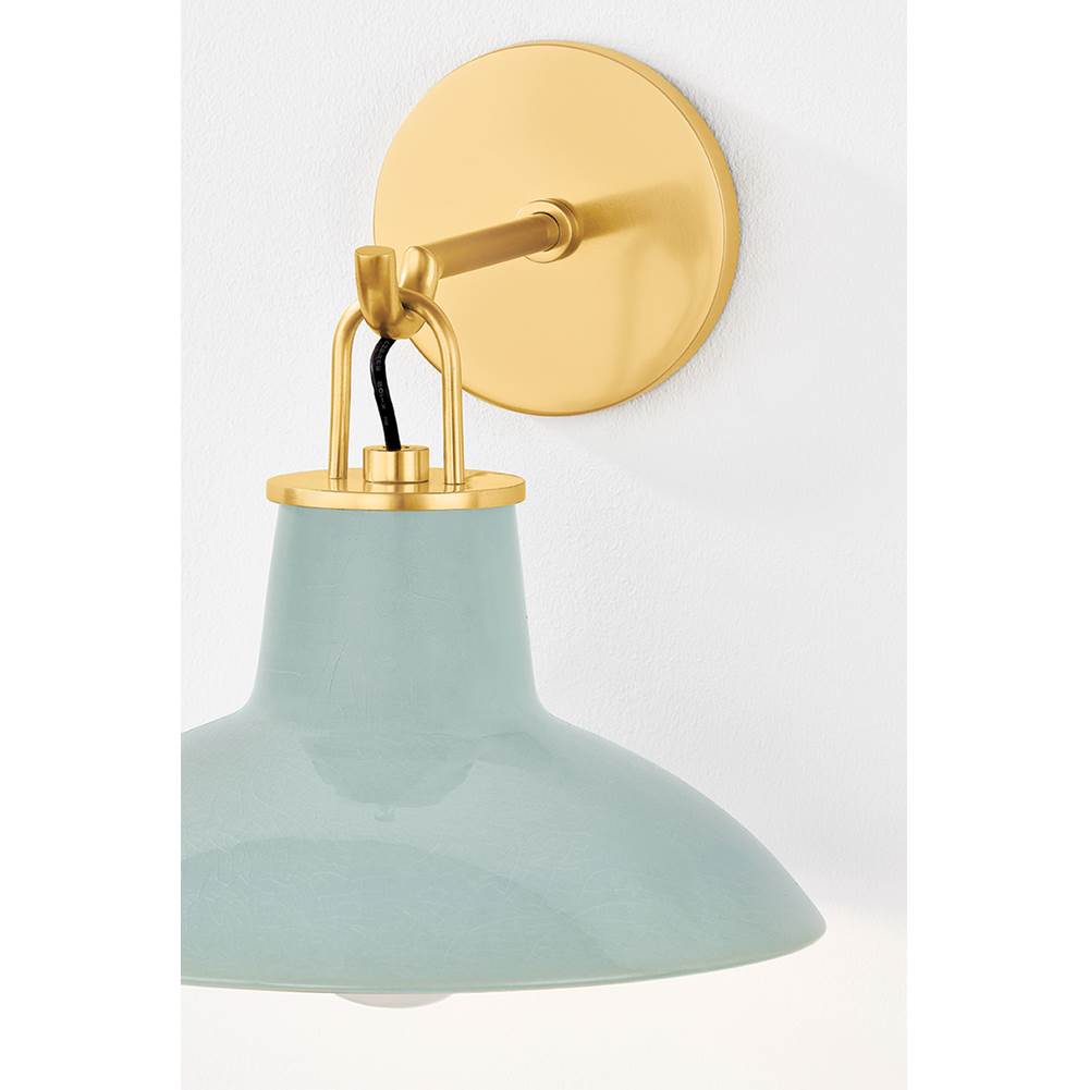 Hudson Valley Lighting 1913-AGB/CMC Aged Brass,Ceramic Moss Crackle Pottersville Wall Sconce Image 4