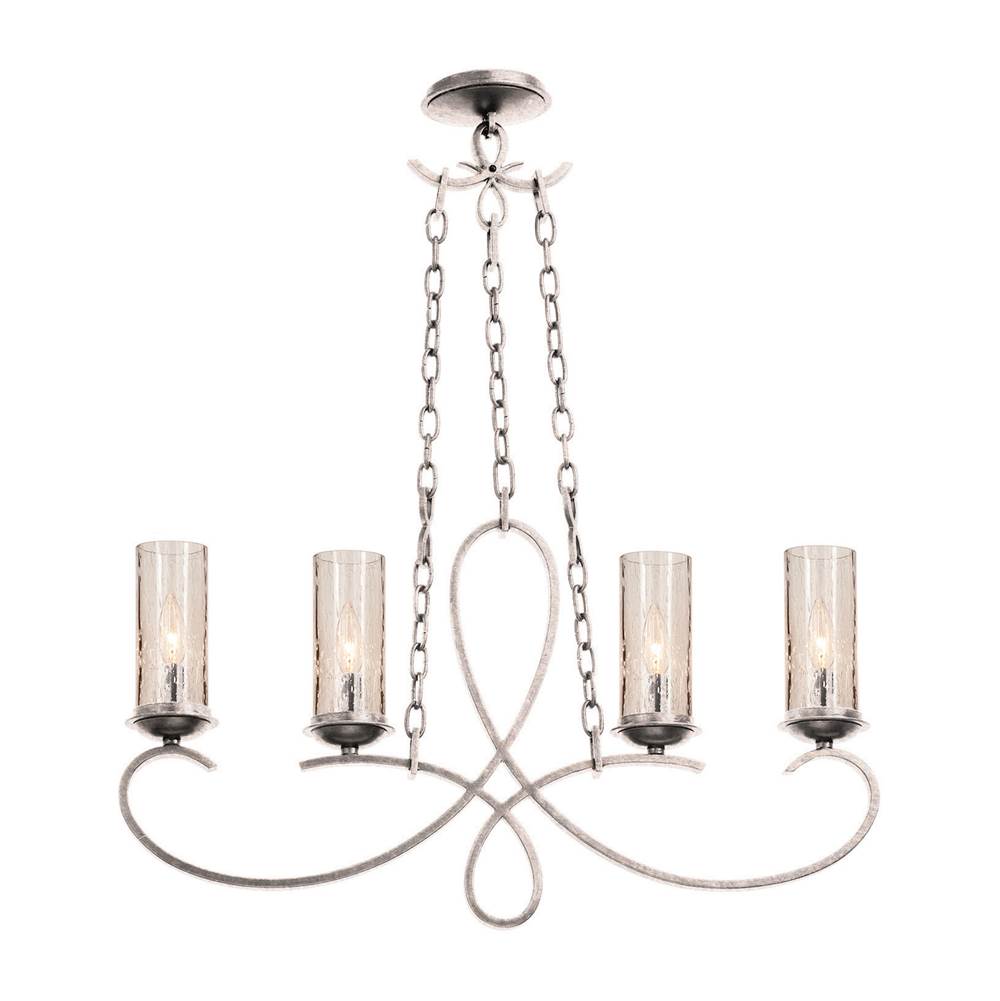 Kalco Lighting Grayson 32-in 4 Light Socket Pearl Silver Linear Pendant