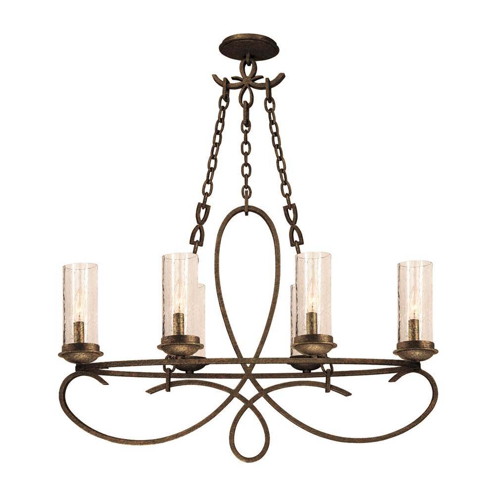 Kalco Lighting Grayson 34-in 6 Light Socket Heirloom Bronze Chandelier
