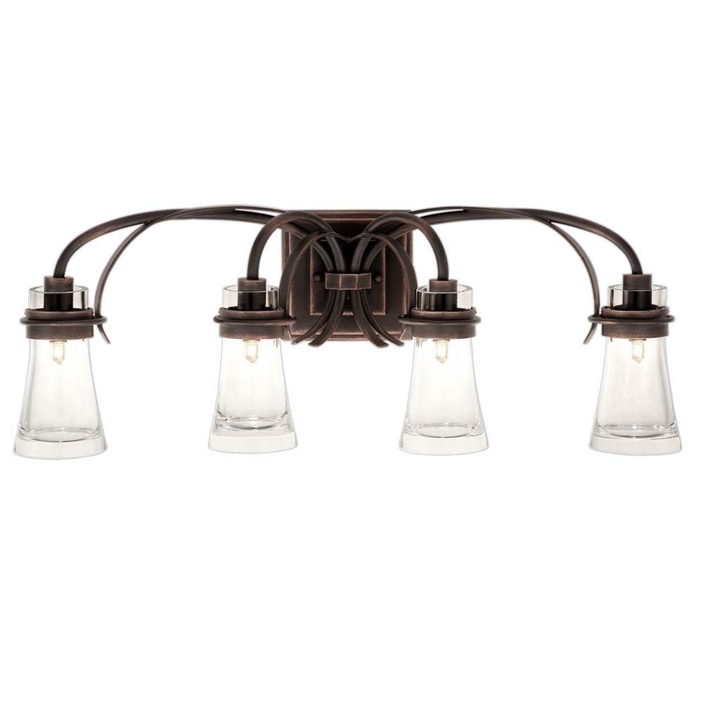 Kalco Lighting Dover 30-in 4 Light Socket Antique Copper Vanity Light