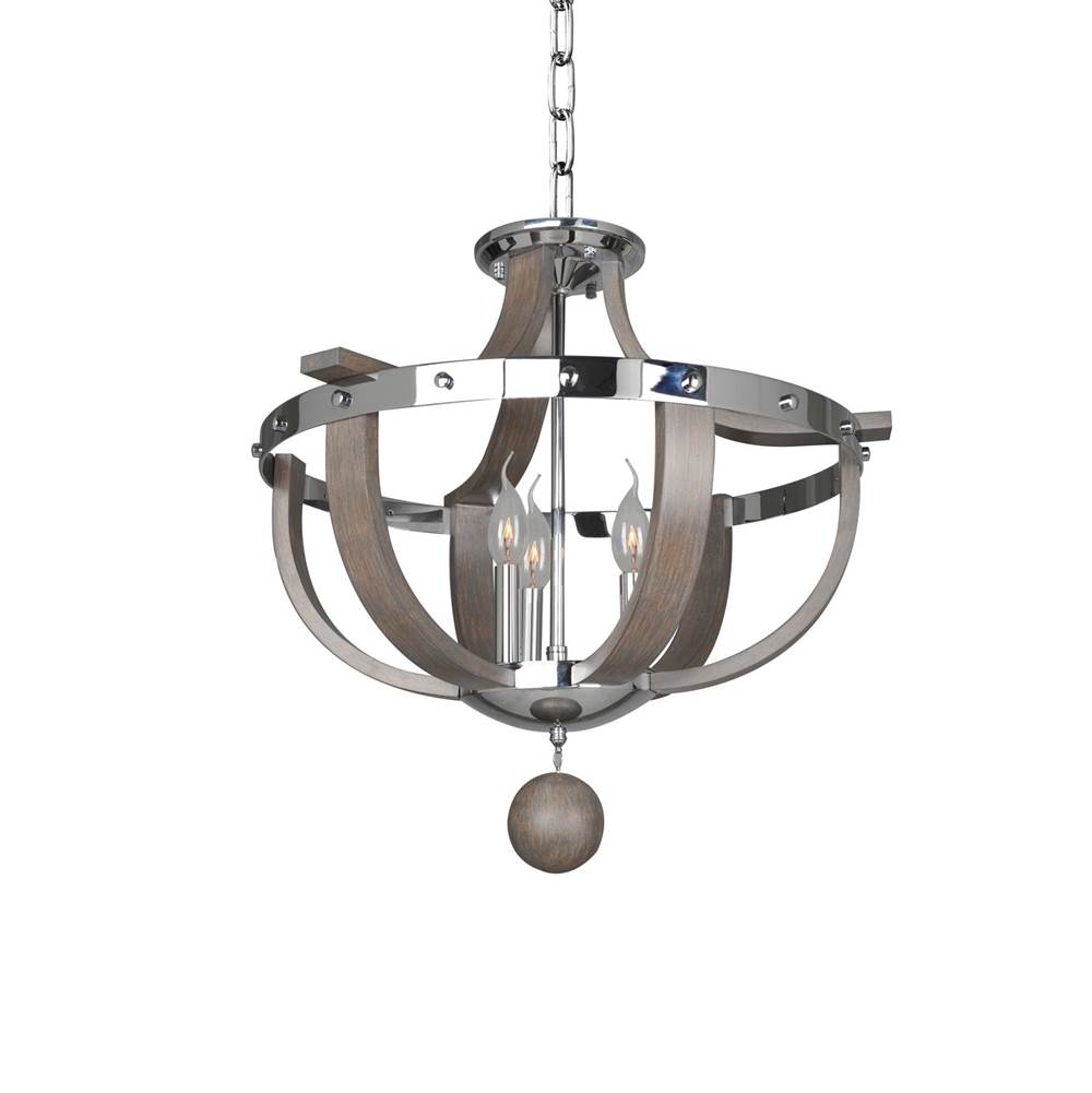 Kalco Lighting Sharlow 20-in 3 Light Socket Polished Chrome Semi-flush Mount