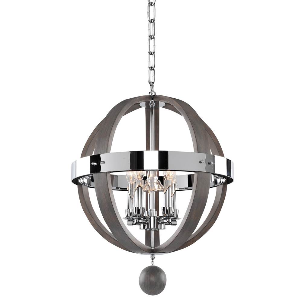 Kalco Lighting Sharlow 19-in 5 Light Socket Polished Chrome Pendant