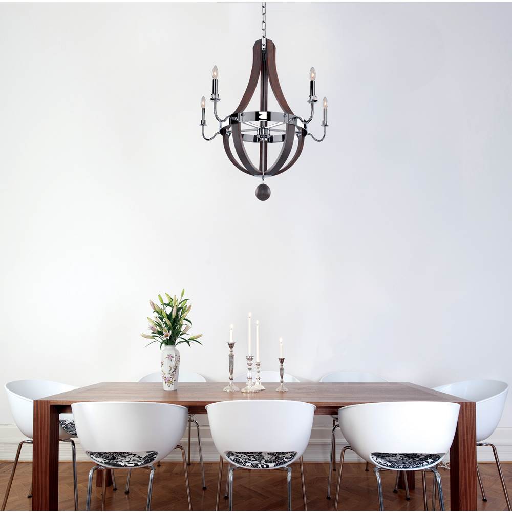 Kalco Lighting Sharlow 31.5-in 5 Light Socket Polished Chrome Chandelier