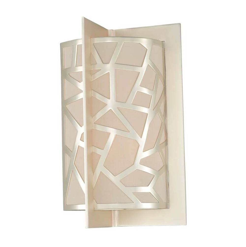 Kalco Lighting Miramar 14-in 2 Light Socket Rose Silver Wall Sconce
