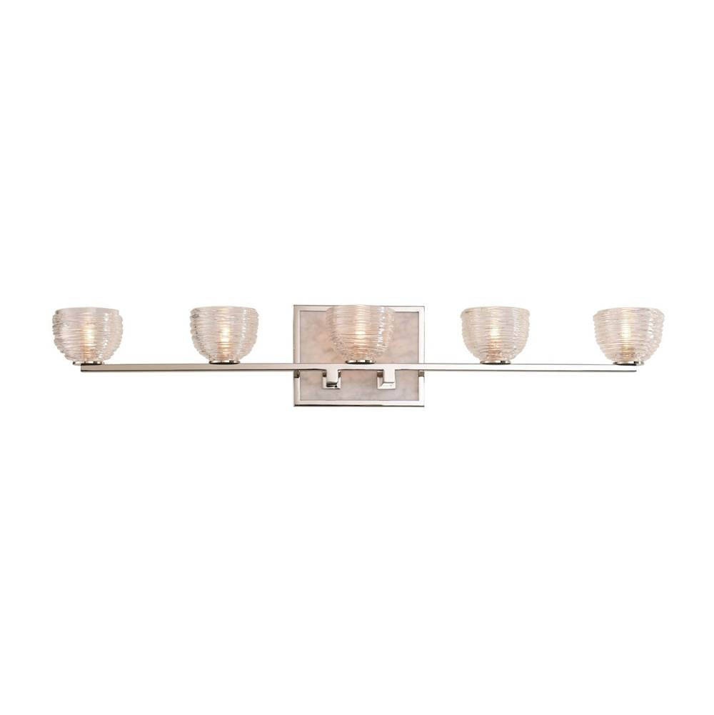 Kalco Lighting Bianco 30-in 5 Light Socket Polished Nickel Vanity Light