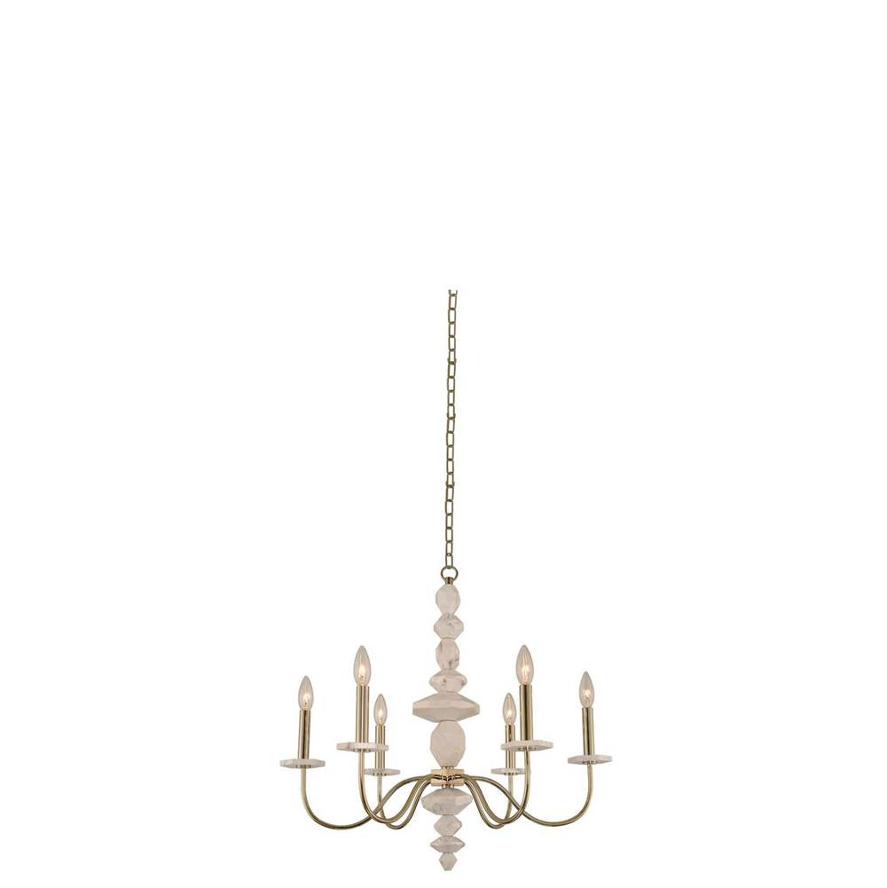 Kalco Lighting Carrara 26-in 6 Light Socket Champagne Gold Chandelier