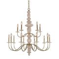 Kalco Lighting Carrara 38-in 15 Light Socket Champagne Gold Tiered Chandelier