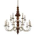 Kalco Lighting Lassen 38-in 15 Light Socket Champagne Gold Tiered Chandelier