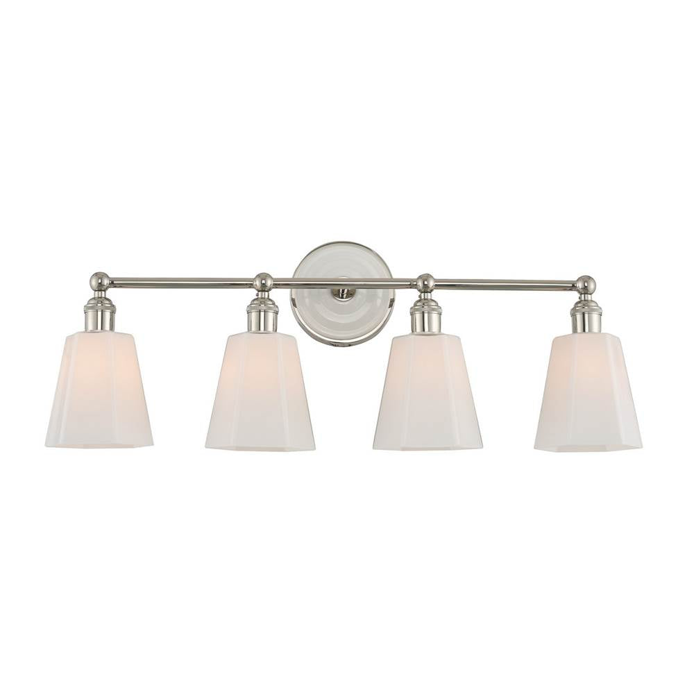Kalco Lighting Greenwich 28-in 4 Light Socket Polished Nickel Vanity Light