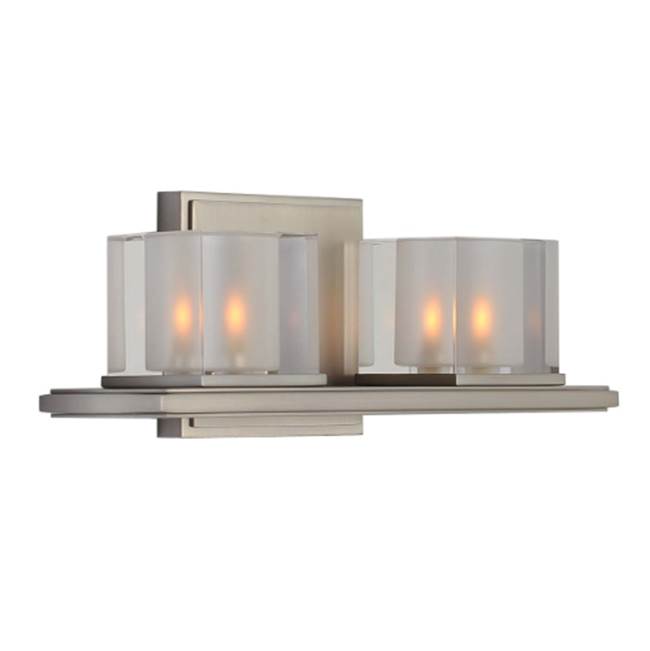 Kalco Lighting Naples 12.5-in 2 Light Socket Satin Nickel Bath Wall Sconce