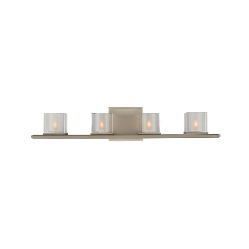 Kalco Lighting Naples 26.5-in 4 Light Socket Satin Nickel Vanity Light