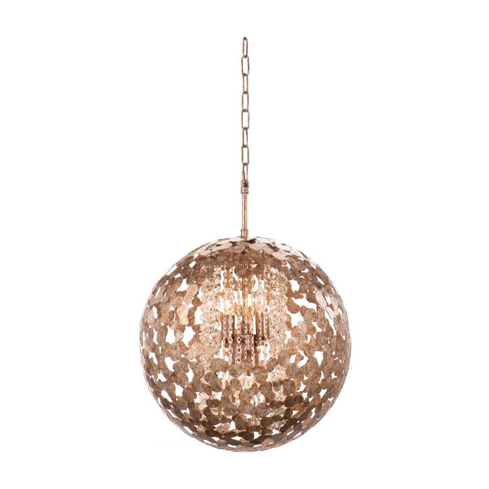 Kalco Lighting 306912AF Antique Silver Leaf Belladonna 18-in 4 Light Socket Antique Silver Leaf Chandelier Image 1