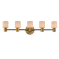 Kalco Lighting Harlowe 34-in 5 Light Socket Winter Brass Vanity Light