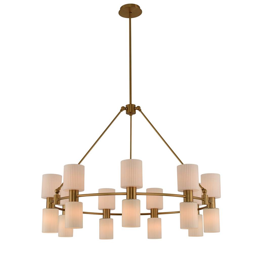 Kalco Lighting Harlowe 40-in 18 Light Socket Winter Brass Chandelier