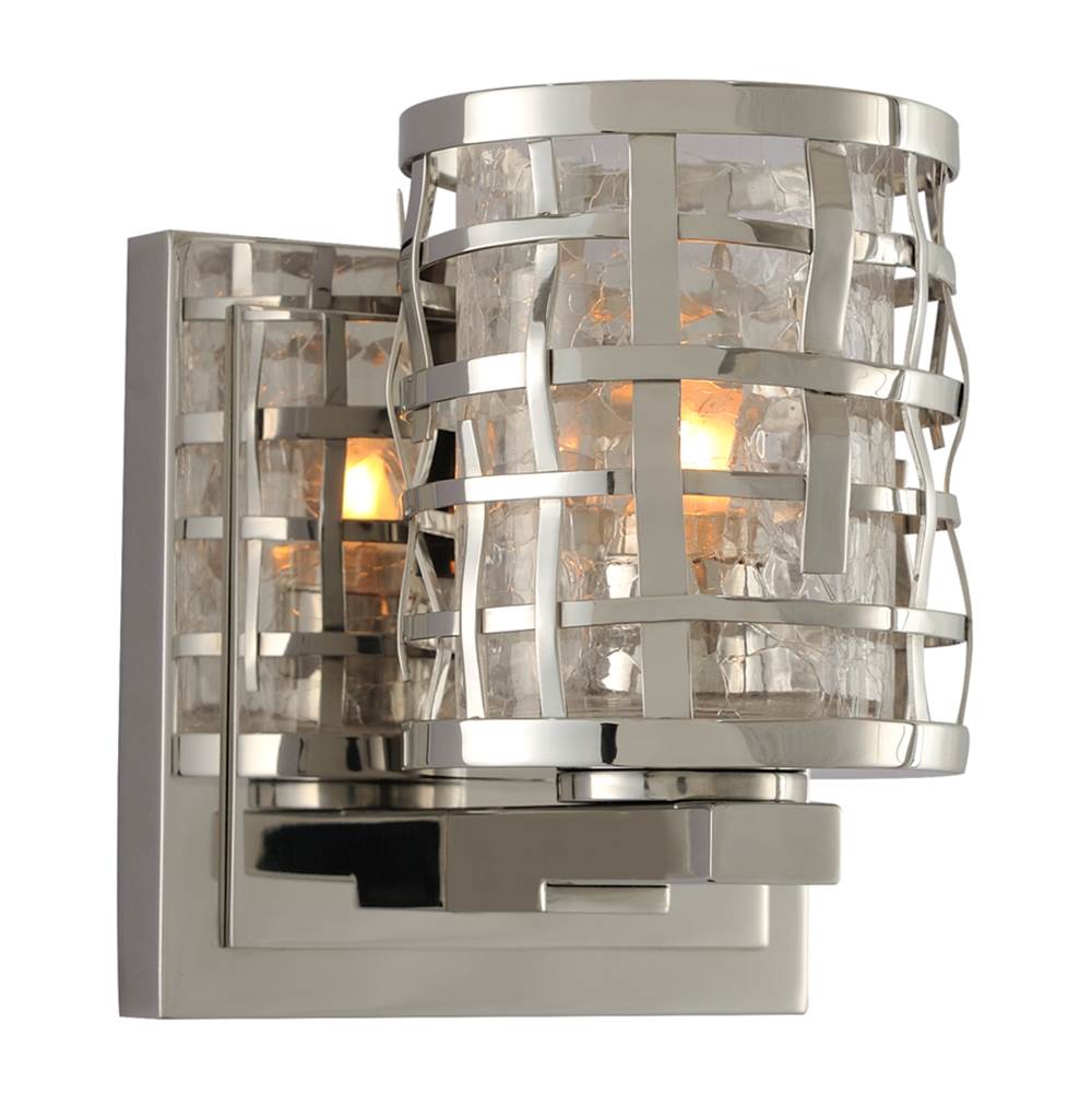 Kalco Lighting Bridgeport 5-in 1 Light Socket Polished Stainless Steel Bath Wall Sconce