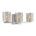 Kalco Lighting Bridgeport 15.5-in 3 Light Socket Polished Stainless Steel Vanity Light