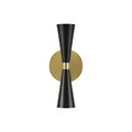 Kalco Lighting 310422BVB Matte Black With Vintage Brass Milo 12-in 2 Light Socket Matte Black W/ Vintage Brass Wall Sconce Image 1