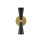 Kalco Lighting 310422BVB Matte Black With Vintage Brass Milo 12-in 2 Light Socket Matte Black W/ Vintage Brass Wall Sconce Image 1