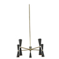 Kalco Lighting Milo 28-in 12 Light Socket Matte Black W/ Vintage Brass Chandelier