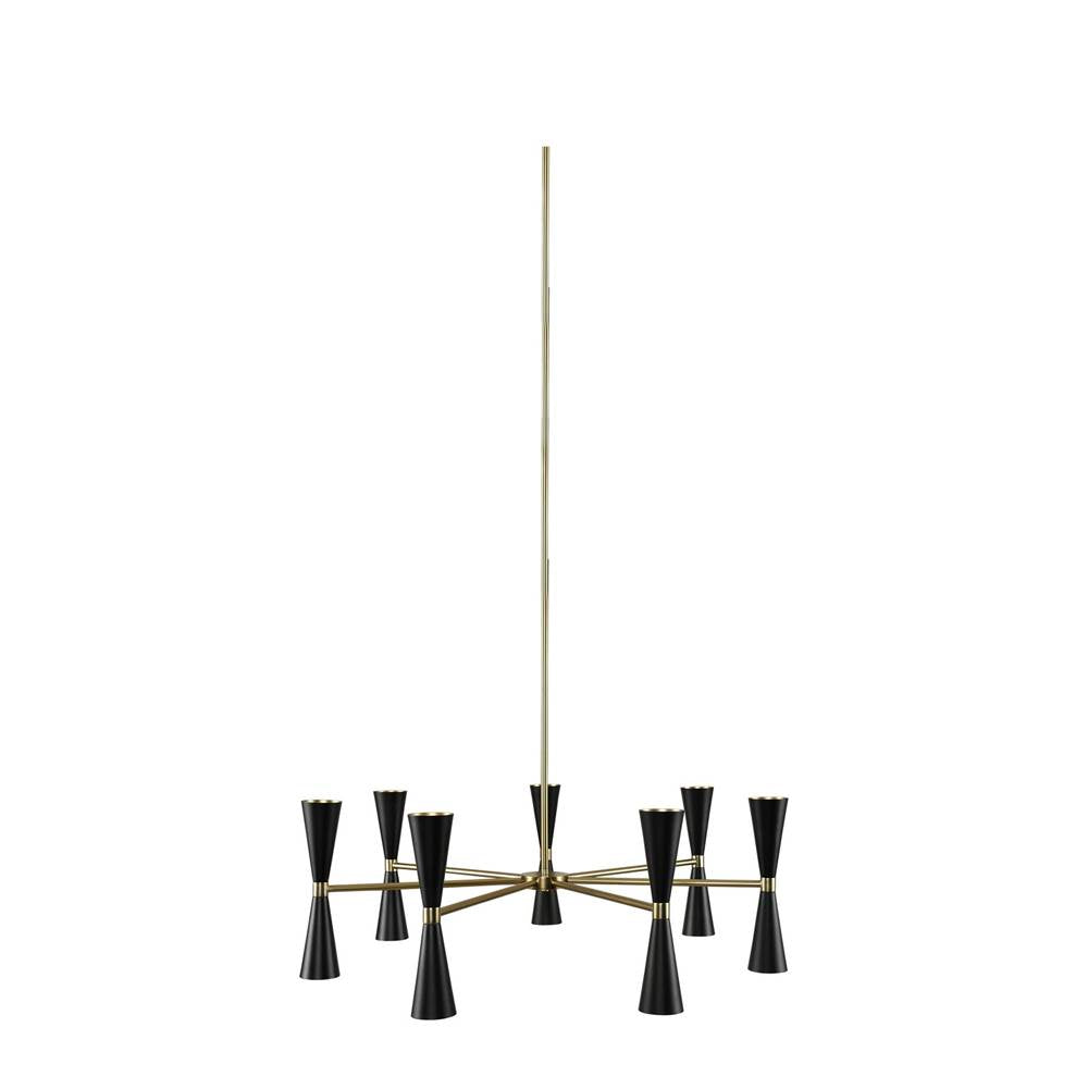 Kalco Lighting 310471BVB Matte Black With Vintage Brass Milo 35-in 12 Light Socket Matte Black W/ Vintage Brass Chandelier Image 1