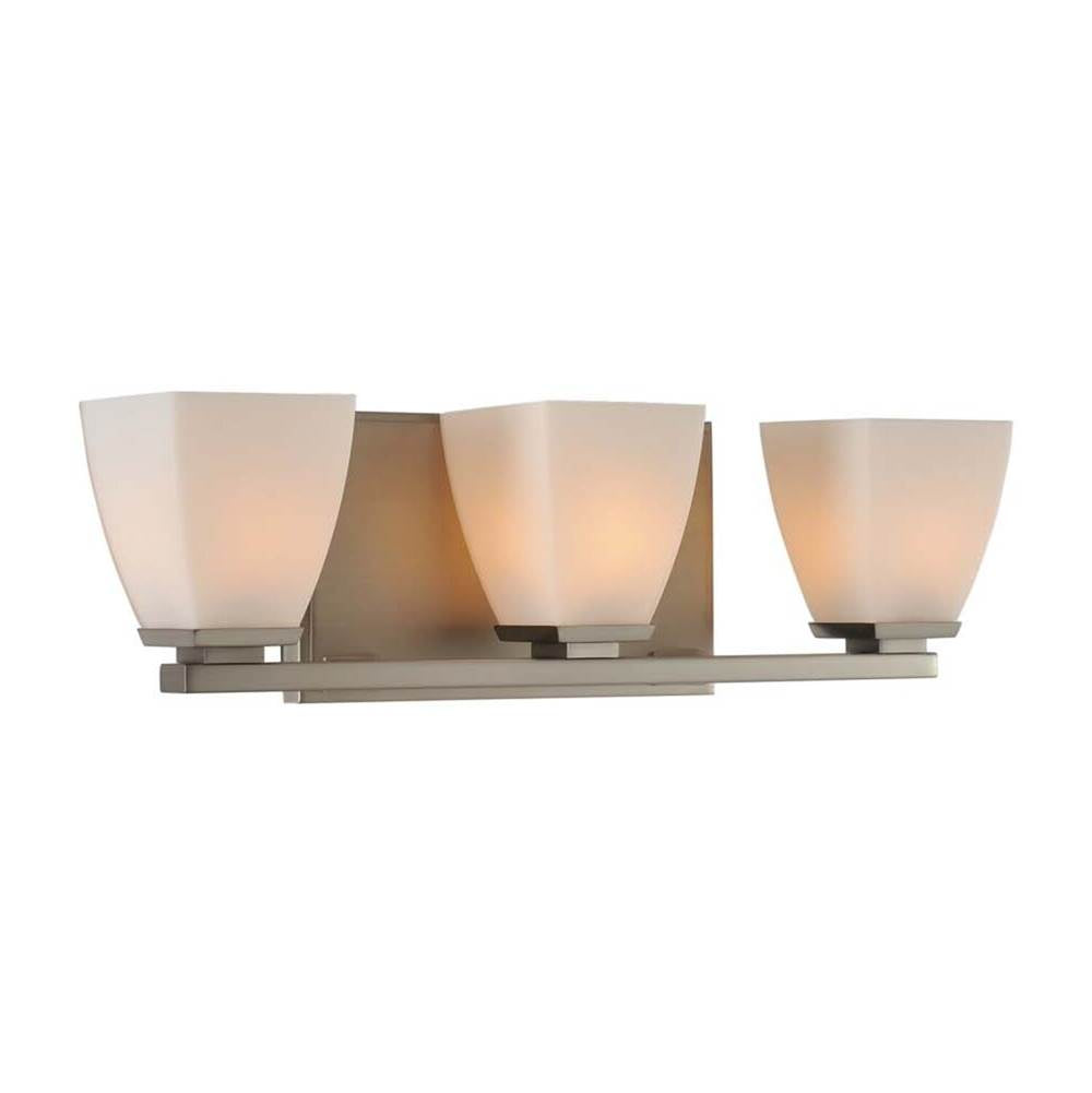 Kalco Lighting Huntington 18.5-in 3 Light Socket Satin Nickel Vanity Light