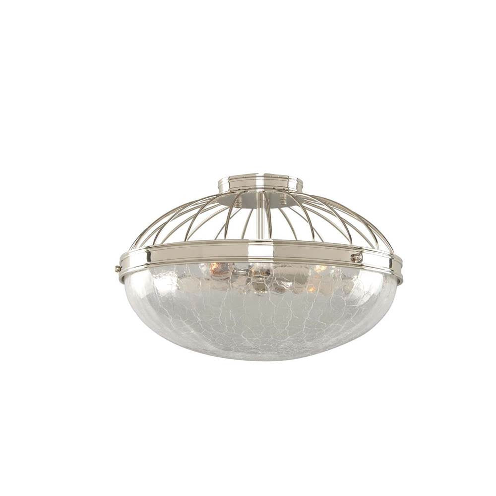Kalco Lighting Montauk 16-in 3 Light Socket Polished Nickel Flush Mount