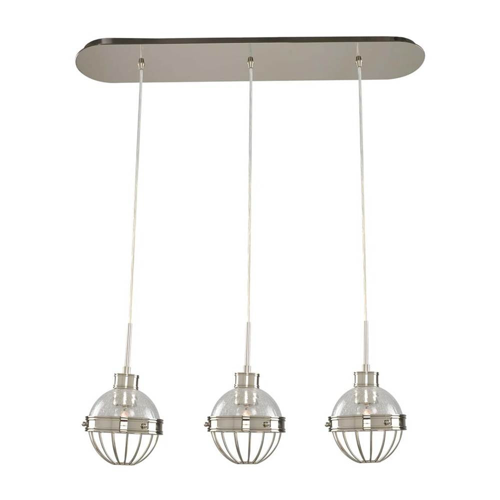 Kalco Lighting Montauk 32-in 3 Light Socket Polished Nickel Linear Pendant