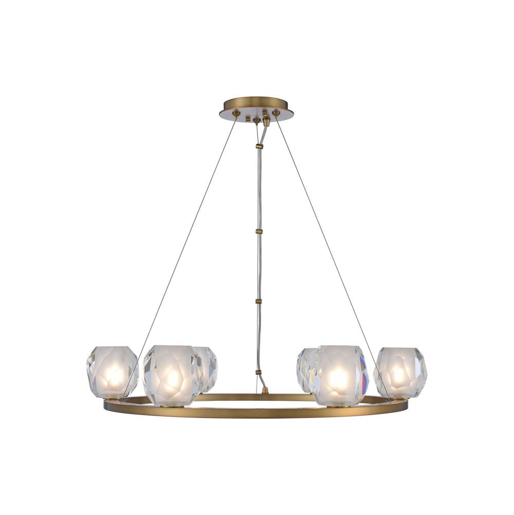Kalco Lighting 311750WB Winter Brass Stella 26-in 6 Light Socket Winter Brass Multi-pendant Image 1