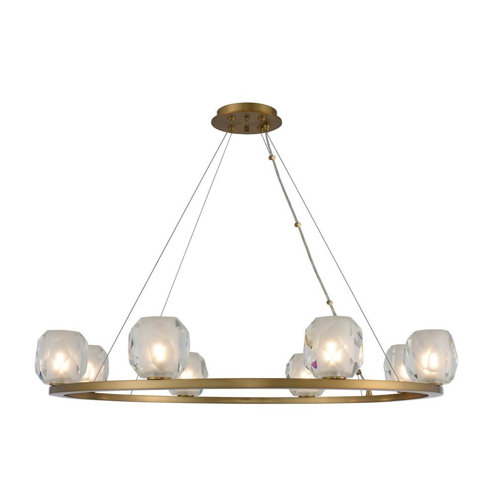 Kalco Lighting Stella 34-in 8 Light Socket Winter Brass Multi-pendant