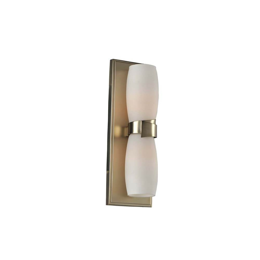Kalco Lighting Laguna 13.5-in 2 Light Socket Satin Gold Wall Sconce