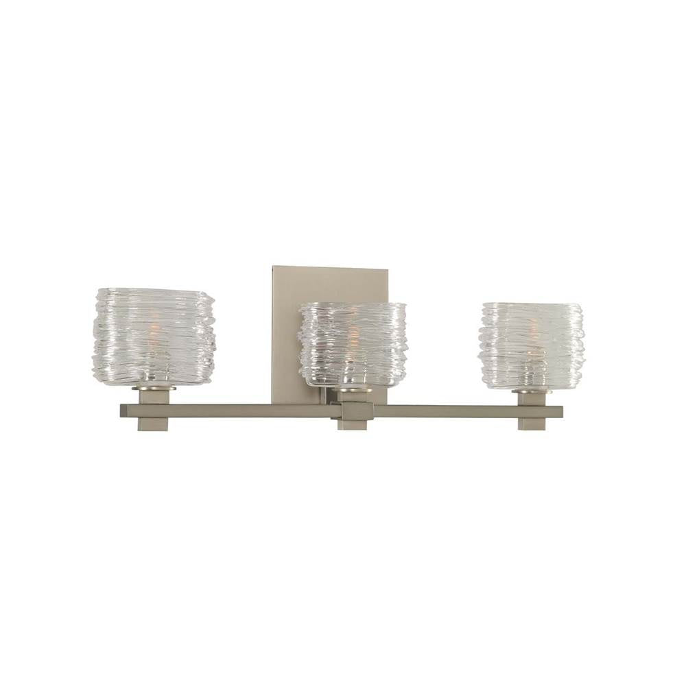 Kalco Lighting Clearwater 21-in 3 Light Socket Satin Nickel Vanity Light