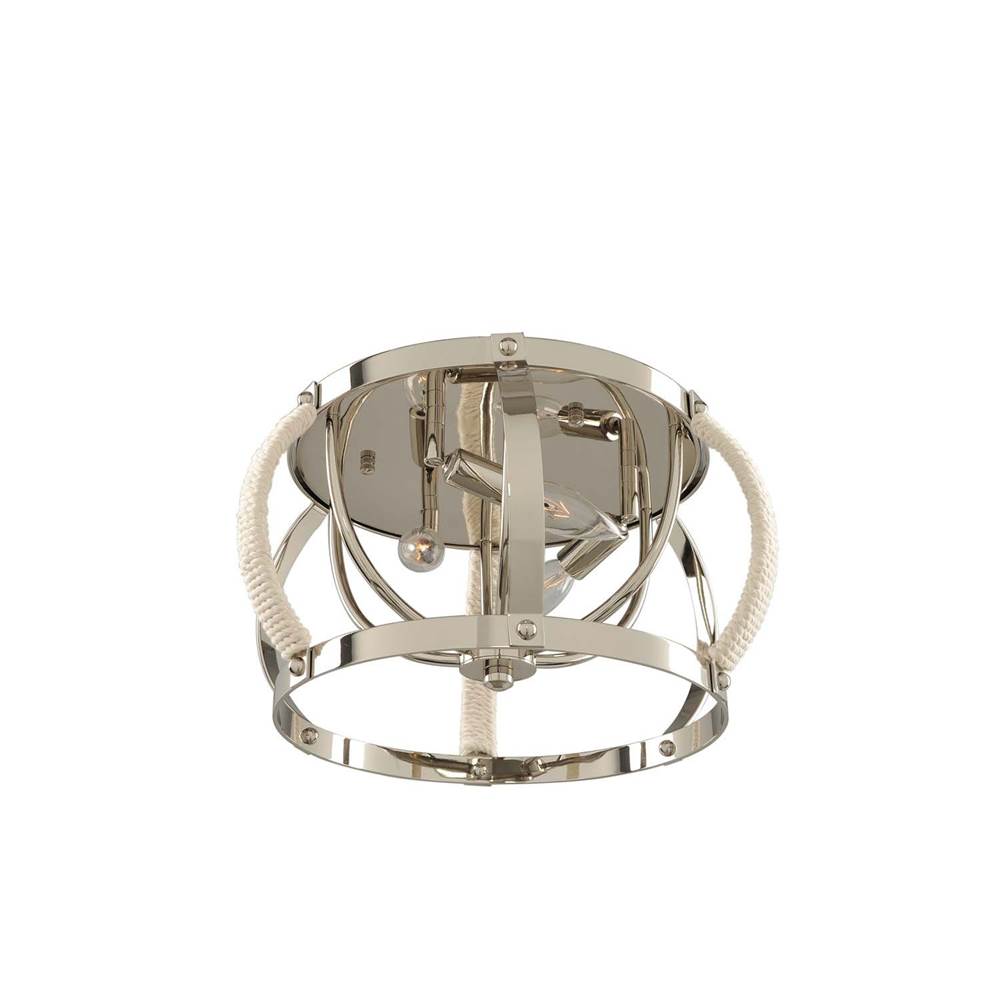 Kalco Lighting Bradbury 15-in 3 Light Socket Polished Nickel Flush Mount