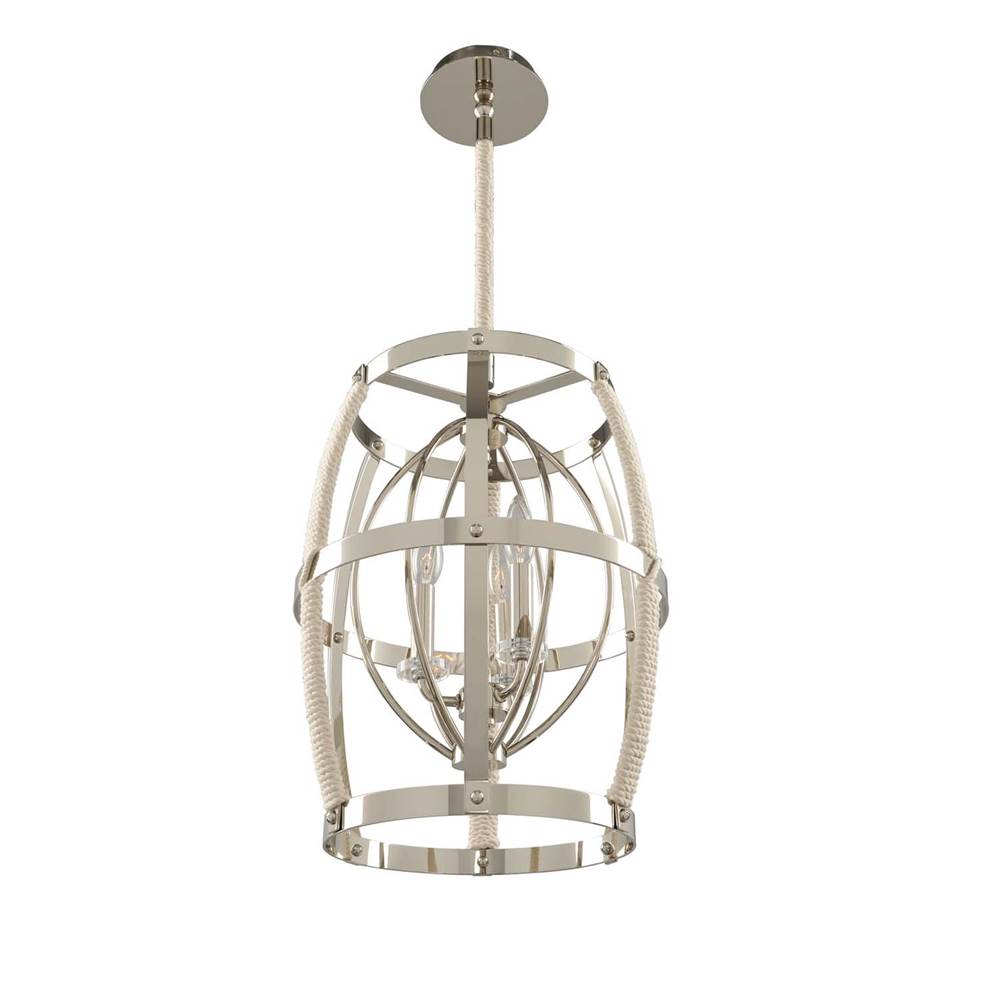 Kalco Lighting Bradbury 15-in 3 Light Socket Polished Nickel Pendant