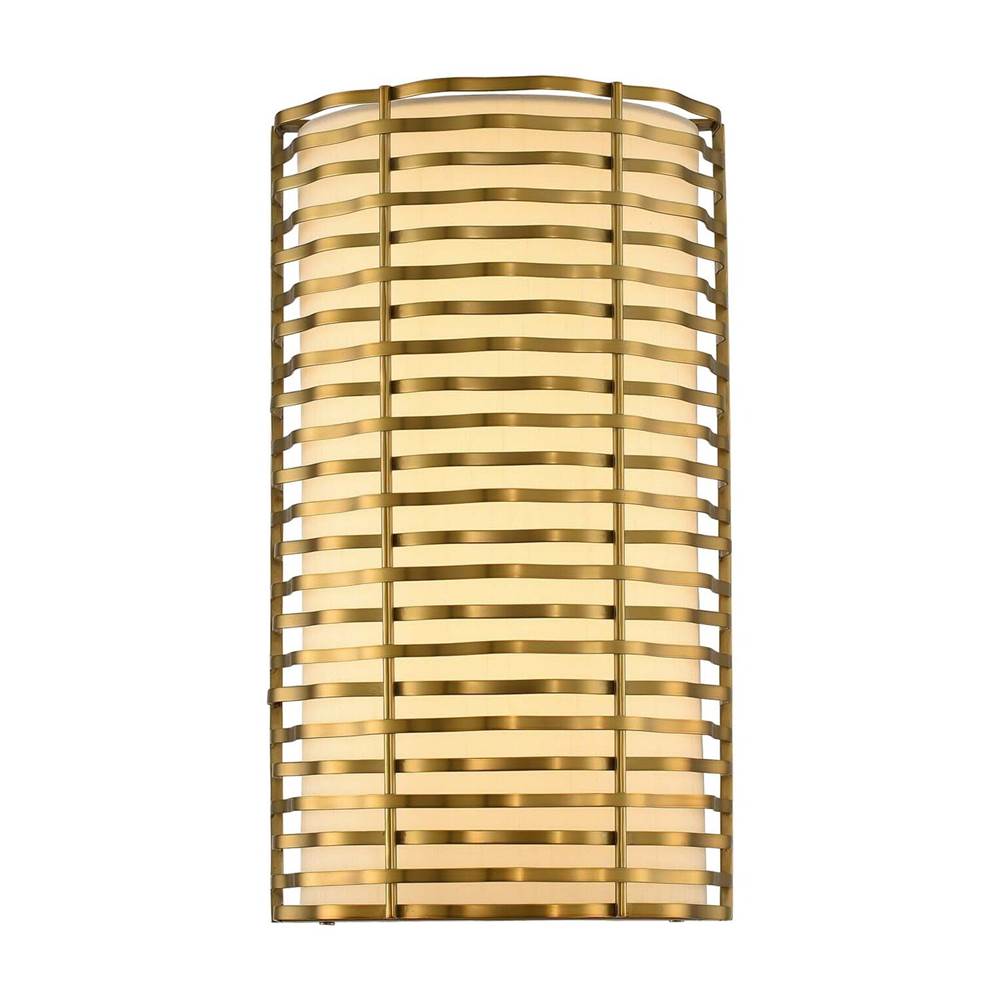 Kalco Lighting Paloma 14-in 1 Light Led Vintage Pearlized Brass Wall Sconce