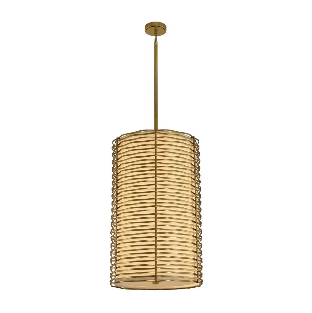 Kalco Lighting Paloma 19-in 1 Light Led Vintage Pearlized Brass Chandelier