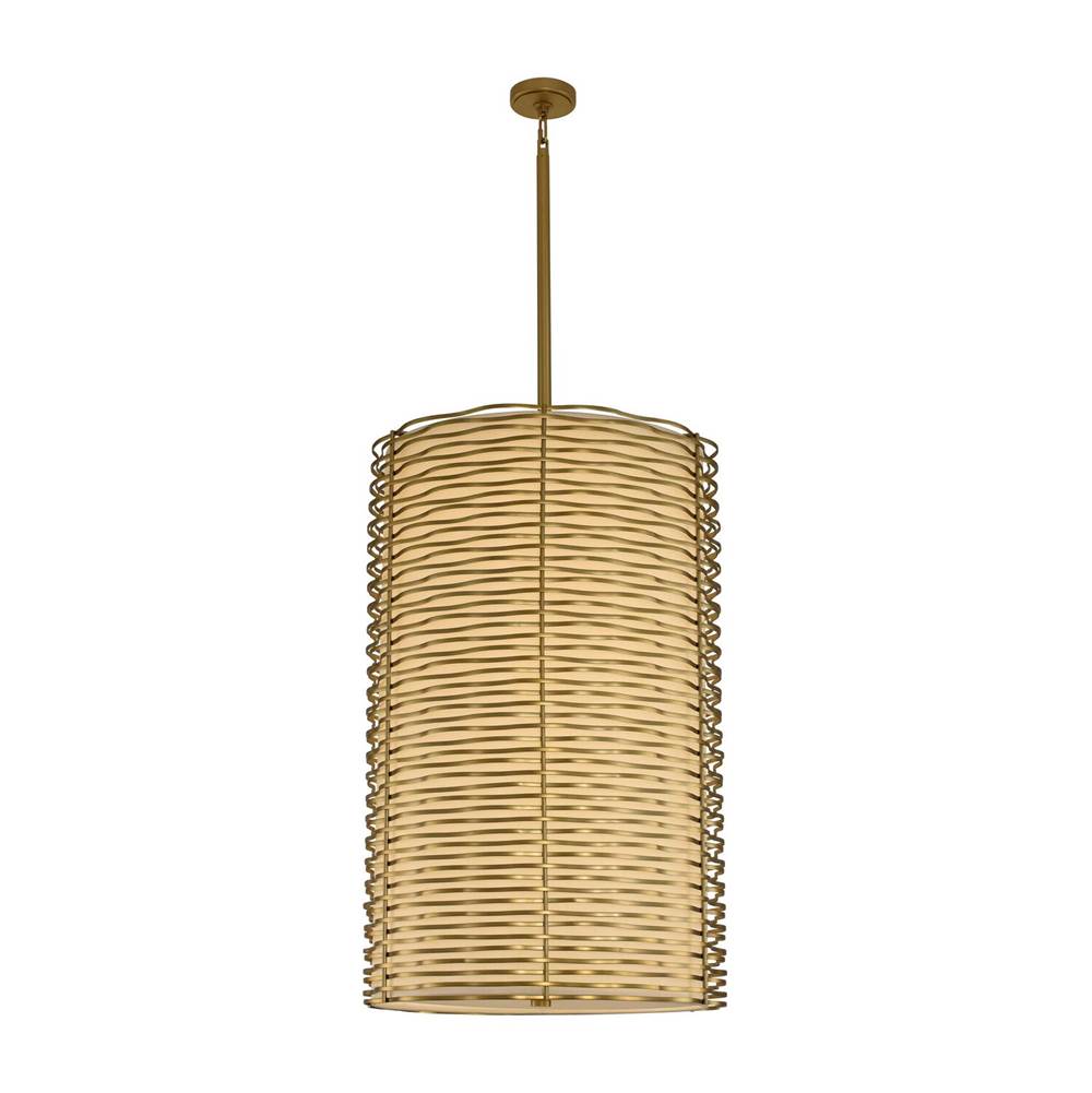 Kalco Lighting Paloma 25-in 1 Light Led Vintage Pearlized Brass Chandelier