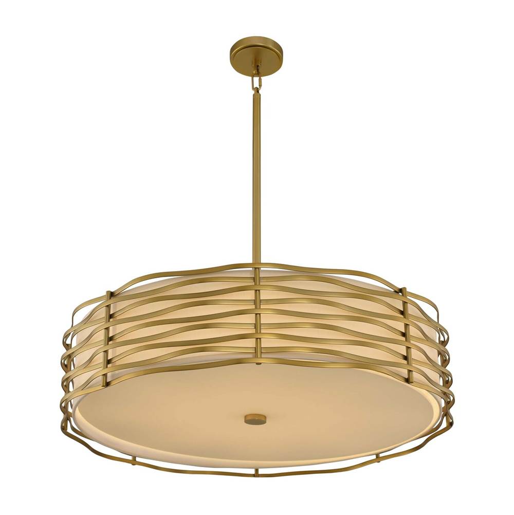 Kalco Lighting Paloma 31-in 1 Light Led Vintage Pearlized Brass Pendant