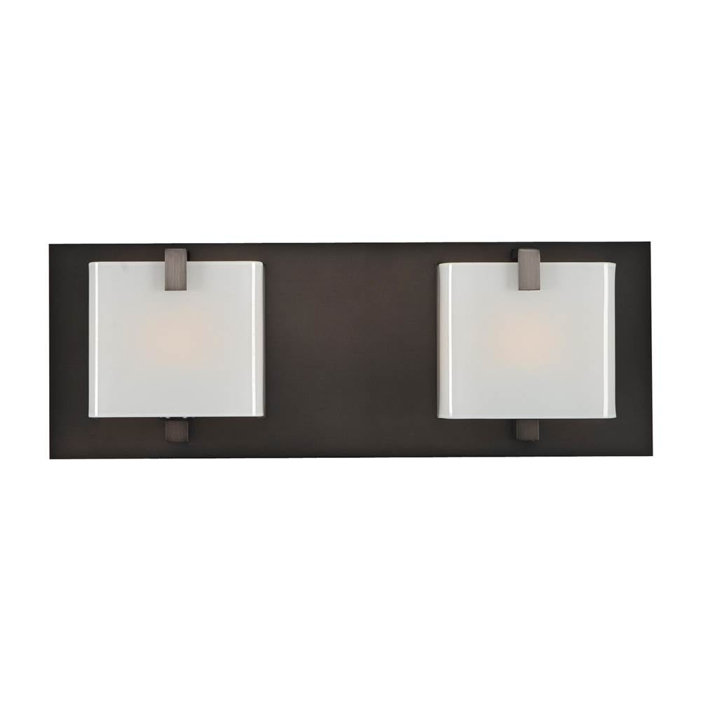 Kalco Lighting Meridian 14-in 2 Light Socket Brushed Black Nickel Bath Wall Sconce