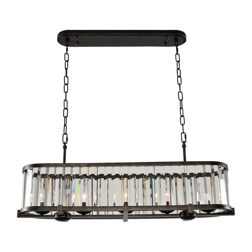 Kalco Lighting Essex 37-in 5 Light Socket Sienna Bronze Linear Pendant