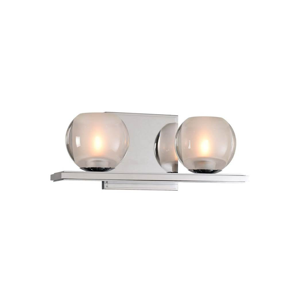 Kalco Lighting Corona 12-in 2 Light Socket Polished Chrome Bath Wall Sconce
