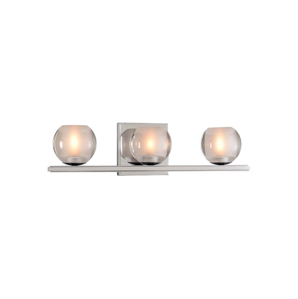 Kalco Lighting Corona 19-in 3 Light Socket Polished Chrome Vanity Light