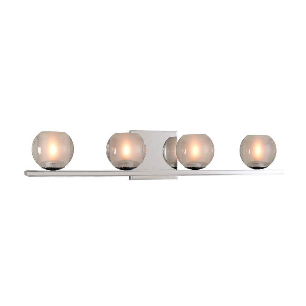 Kalco Lighting Corona 26-in 4 Light Socket Polished Chrome Vanity Light