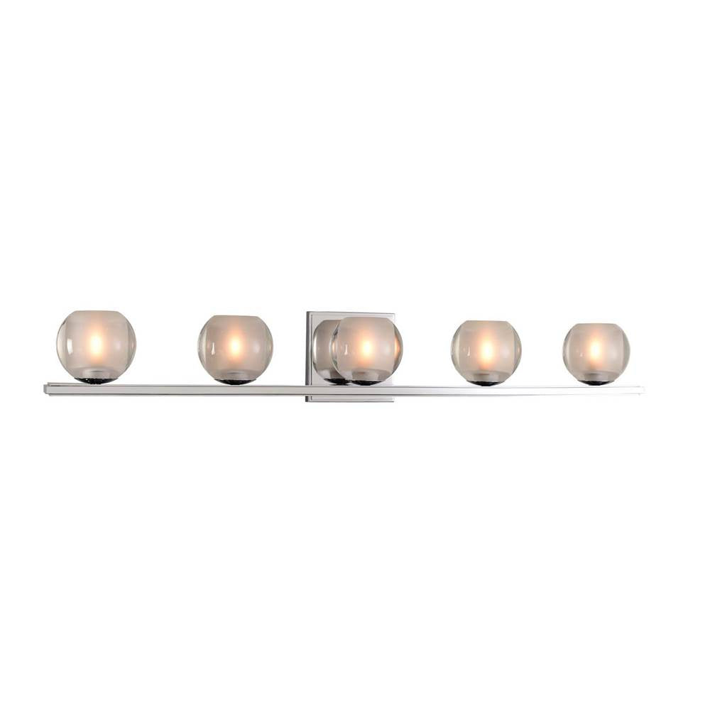 Kalco Lighting Corona 33-in 5 Light Socket Polished Chrome Vanity Light