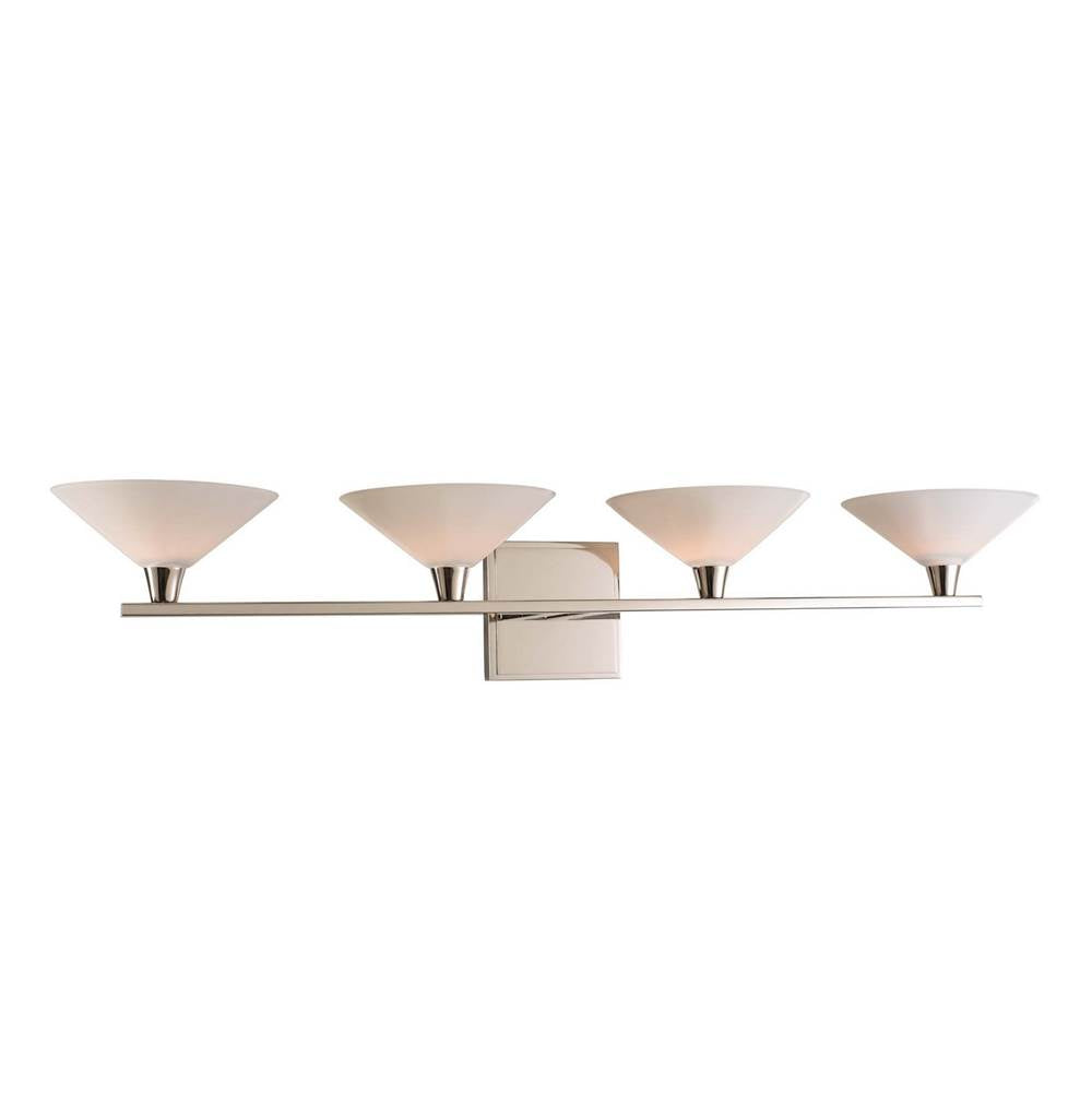 Kalco Lighting Galvaston 31-in 4 Light Socket Polished Nickel Vanity Light