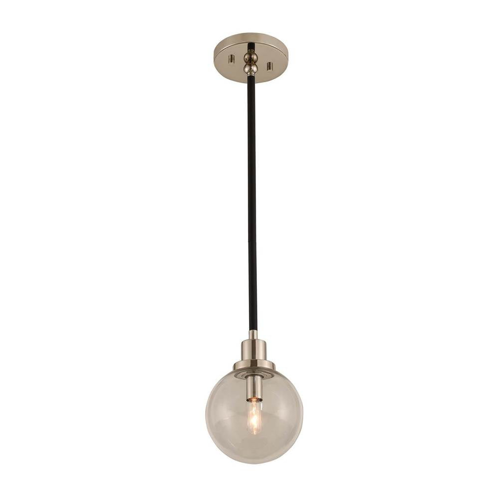 Kalco Lighting Cameo 6-in 1 Light Socket Matte Black W/ Polished Nickel Pendant