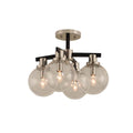 Kalco Lighting Cameo 16-in 4 Light Socket Matte Black W/ Polished Nickel Semi-flush Mount