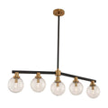 Kalco Lighting Cameo 40-in 5 Light Socket Matte Black Finish Linear Pendant