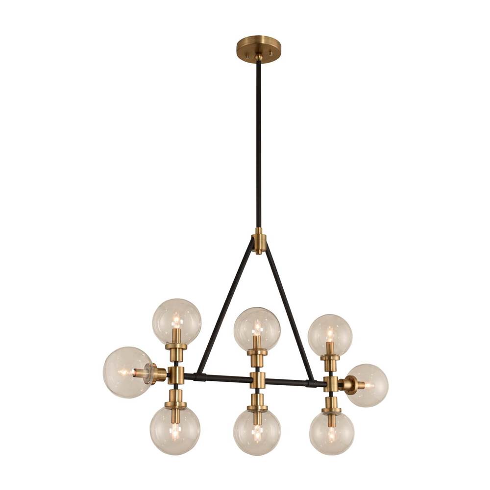 Kalco Lighting Cameo 42-in 8 Light Socket Matte Black Finish Linear Pendant